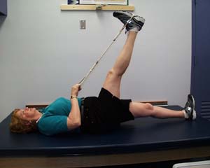 hamstring stretch with rope