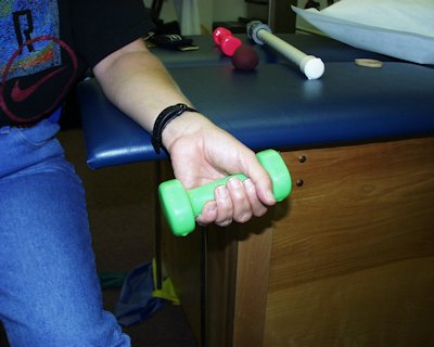 wrist flexion with dumbbell